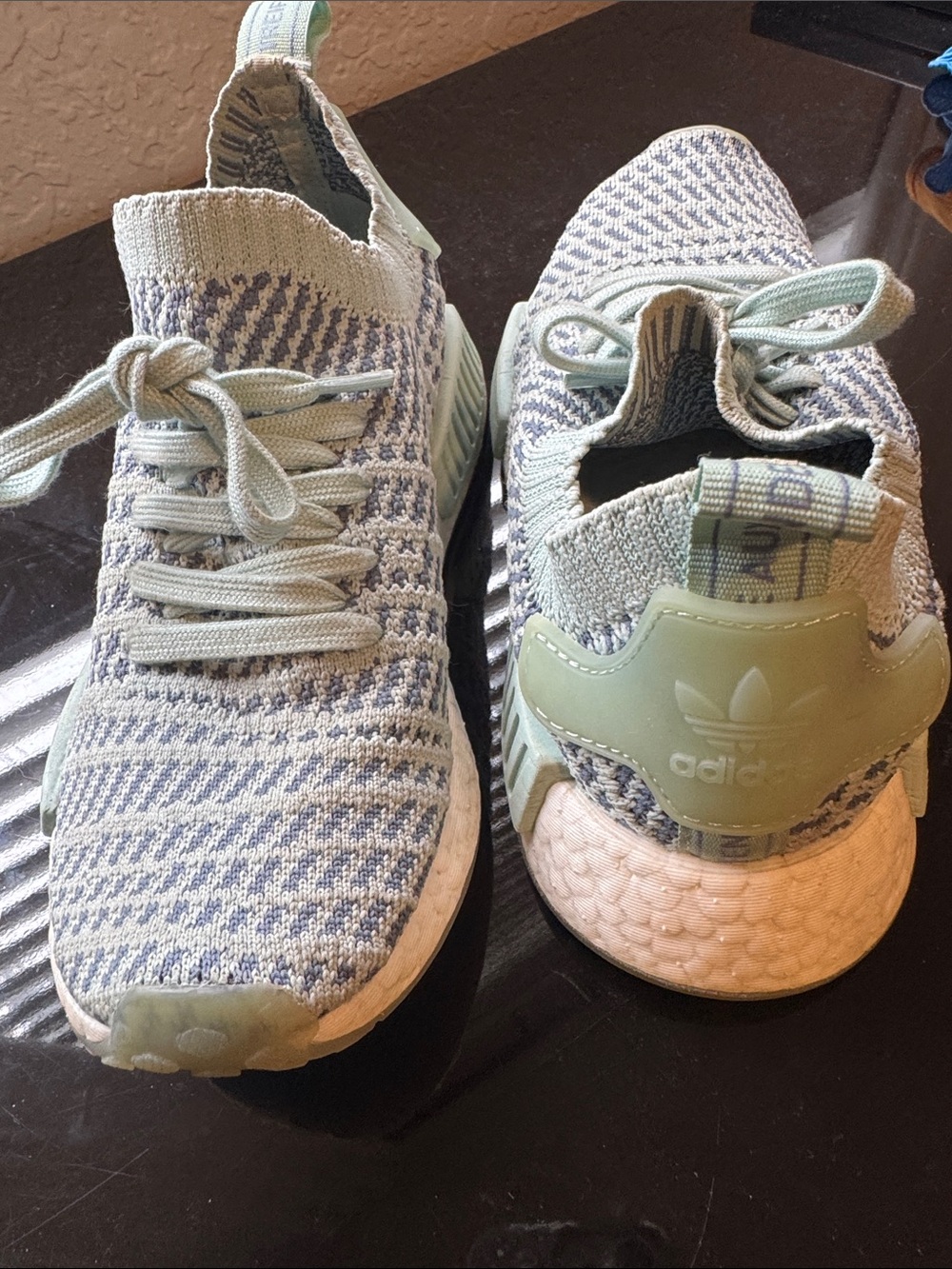 Adidas Green Knit Slip-On Sneakers